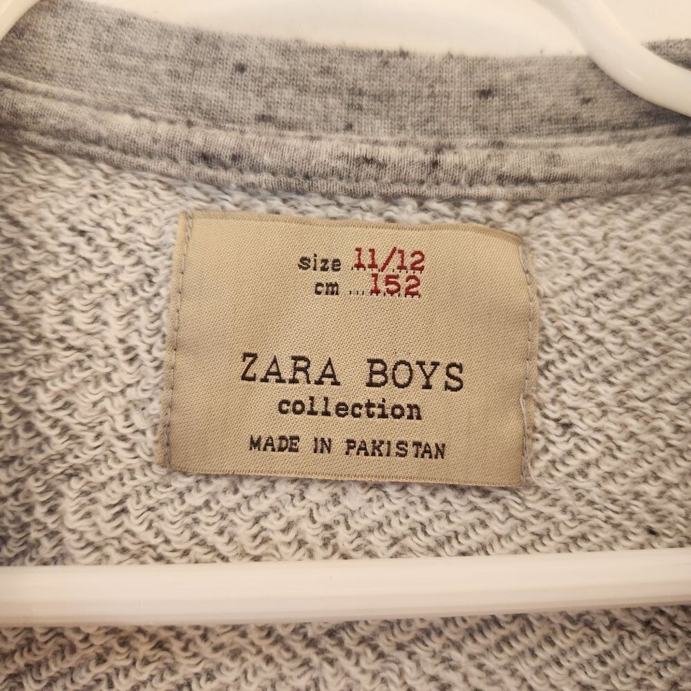 Zara Boys Collection Casual Grey Crewneck Sweatshirt Child Boys Size 11/12 - Picture 5 of 5